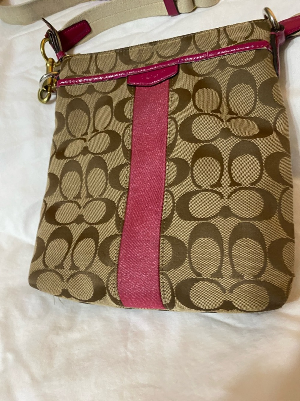 Coach Signature Stripe Swing Pack Crossbody - Picture 2 of 9